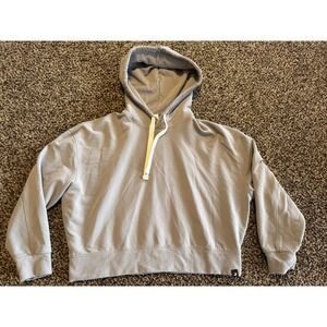 Glyder Womens M Medium Gray Cropped Hoodie Vintage Oversized Sweatshirt Pullover
